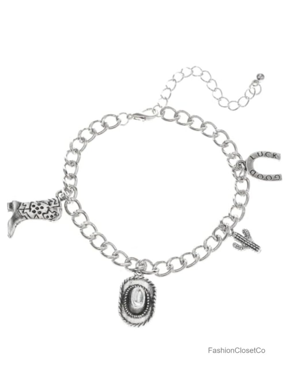 Western Charm Bracelet Cowgirl Accessories Chain Bracelet